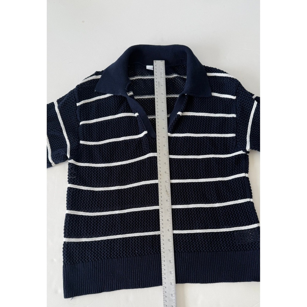 Old Navy Womens Crochet Knit Polo Sweater Lot 2 Short Sleeve Large - Picture 11 of 13